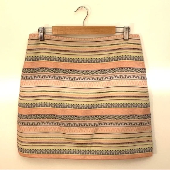 LOFT Petite Pastel Stripe Jacquard Skirt - Picture 2 of 6
